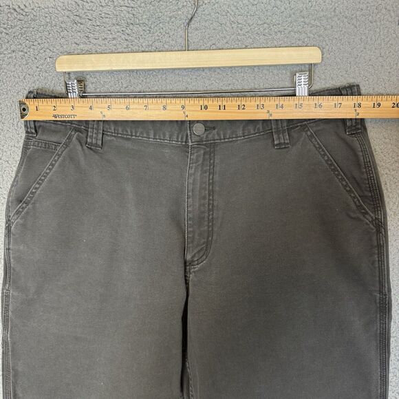 S Carhartt Shorts Mens 38 Grey Rugged Flex Relaxed Fit Canvas Work - Picture 2 of 6